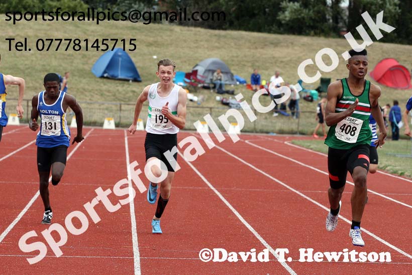 Boys under-15s 200 metres, 2018 Northern Under-17s/U-15s/U-13s Champs., Wavertree Athletics Centre, Liverpool. Photo: David T. Hewitson/Sports for All Pics